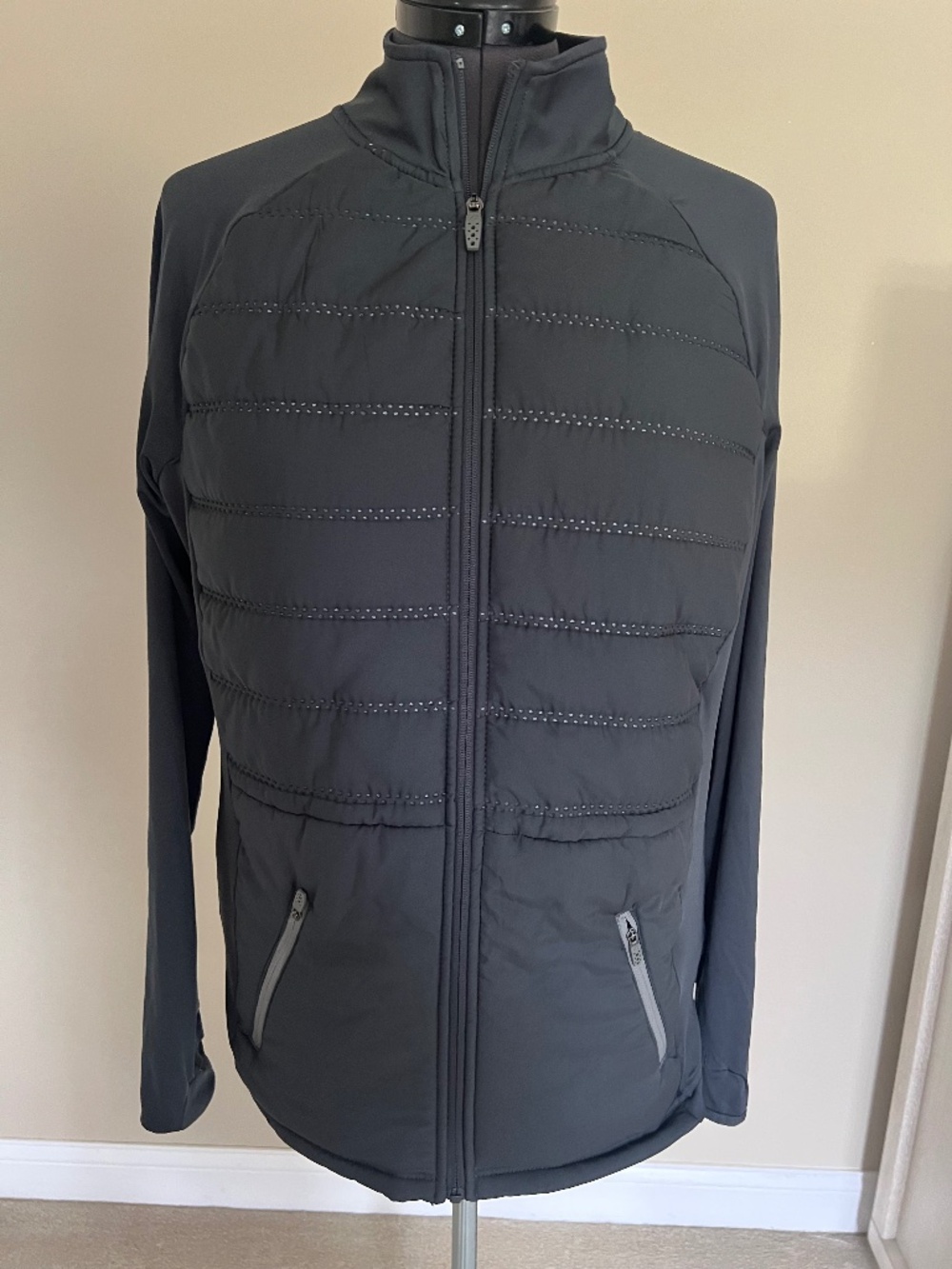 Russell Athletic Track Jacket Men's M Black Full Zip Dri-Power 360
